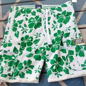 Abercrombie and Fitch Tugger Swim Trunks Hawaiian Hibiscus 🌺